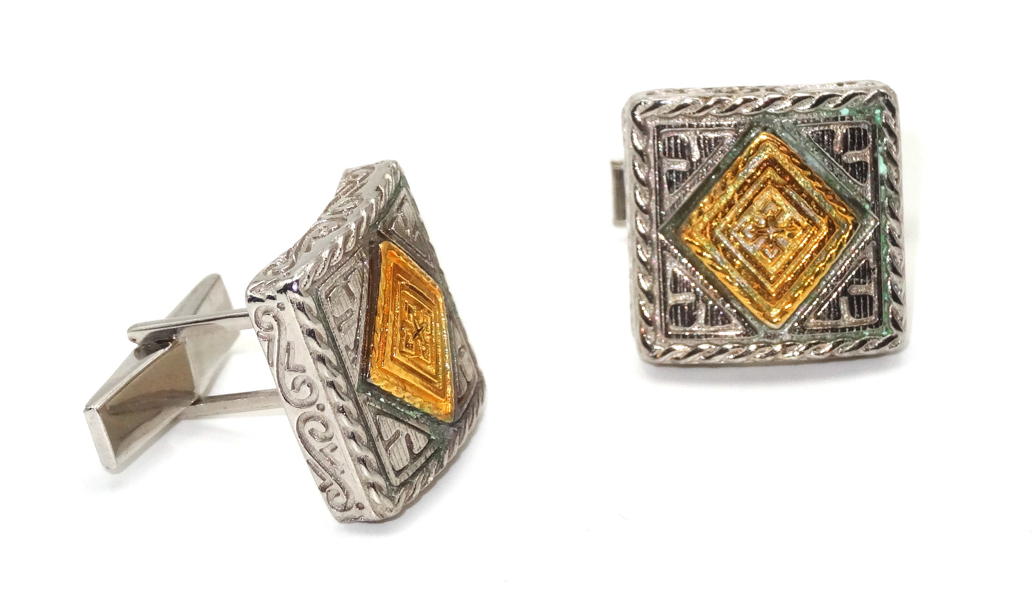 cufflinks side view, cufflinks gold plated