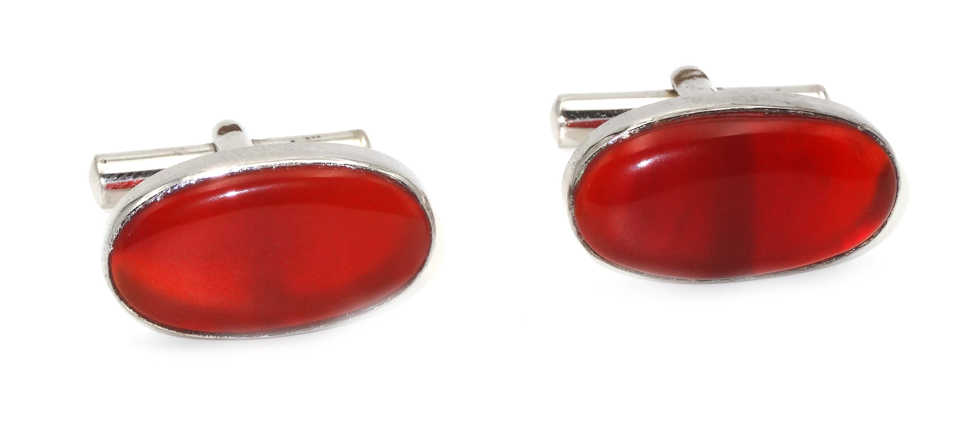 silver carnelian cufflins