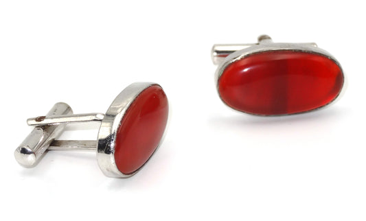 silver cufflinks side view