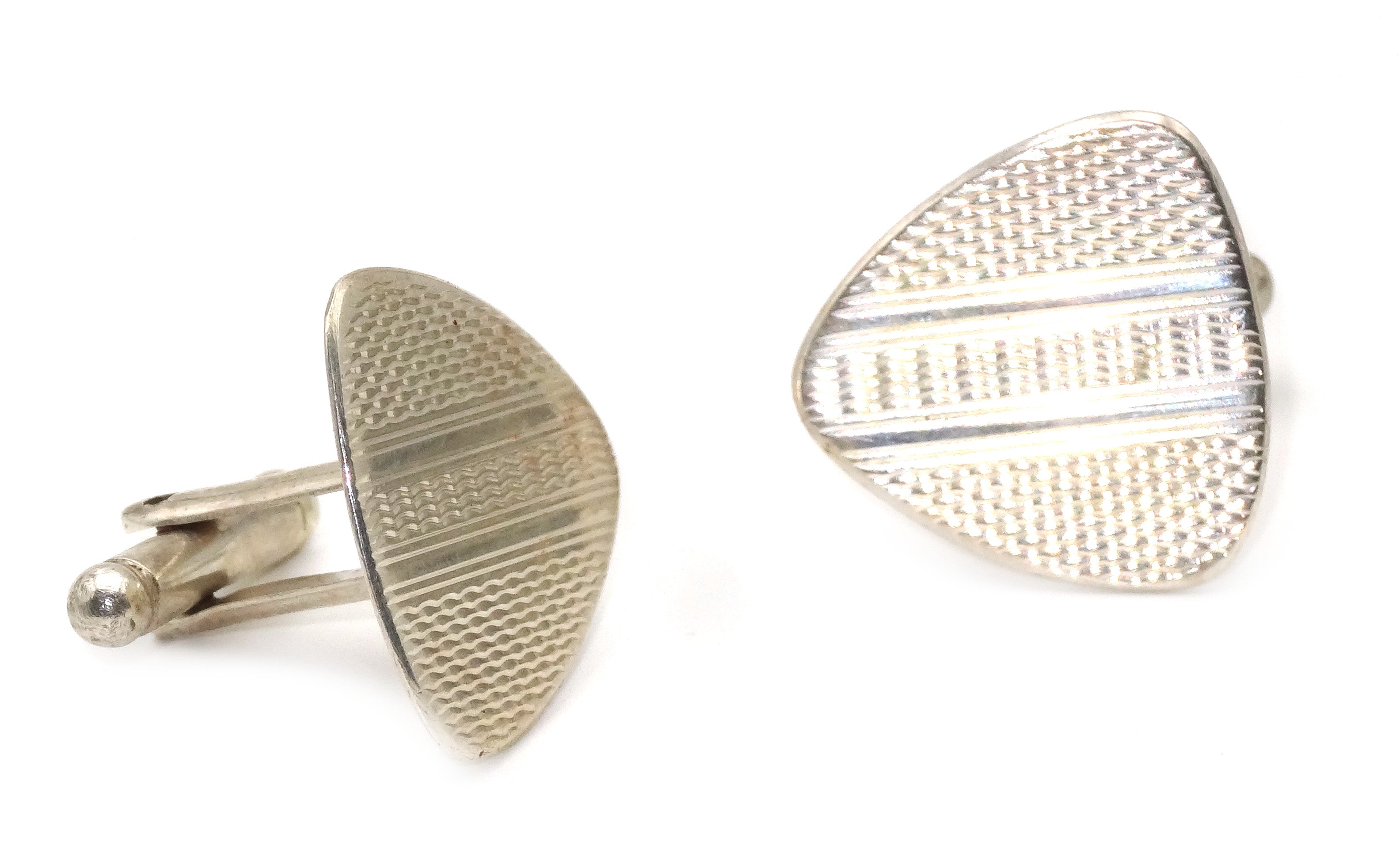 silver cufflinks side view