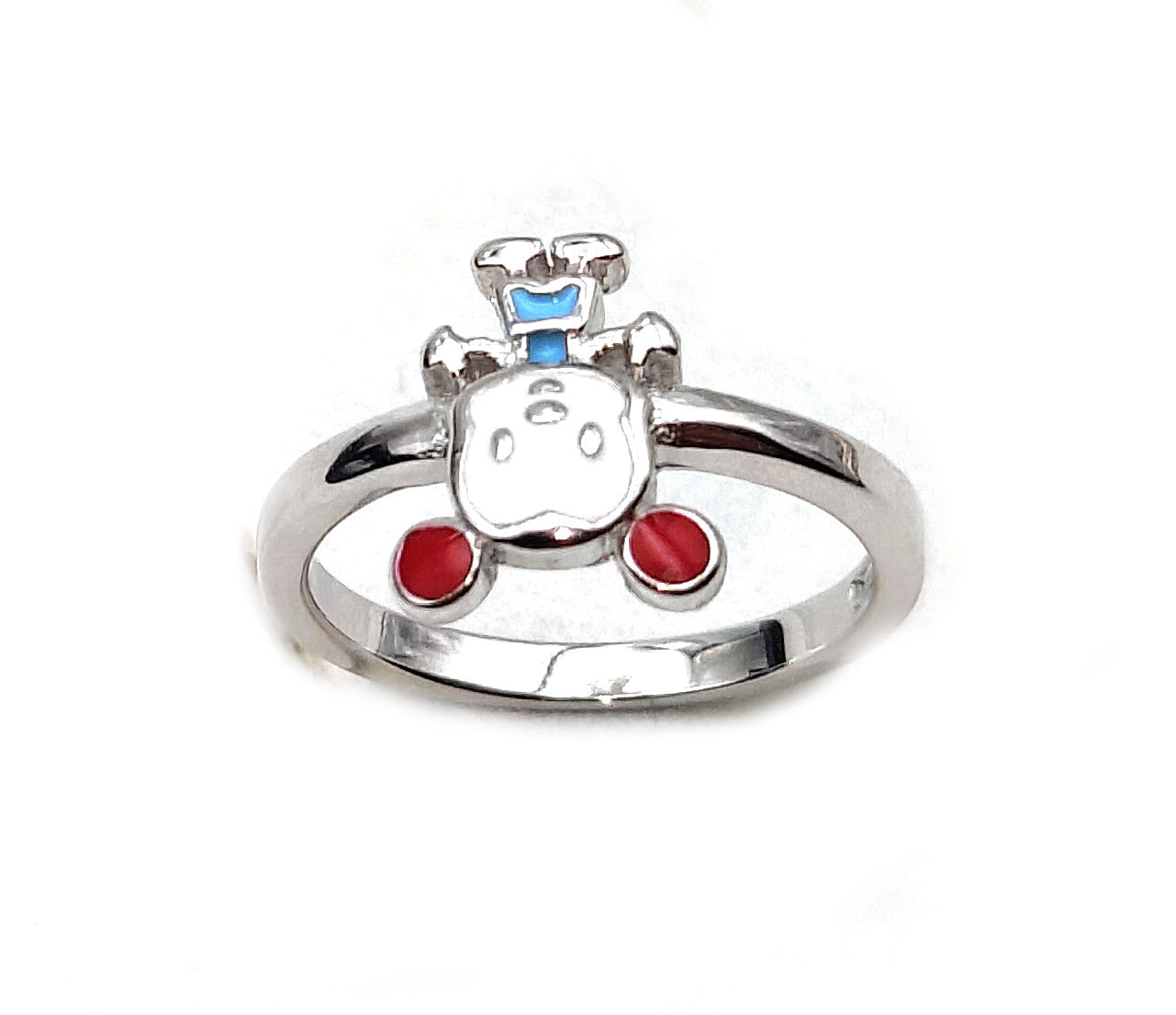 Gauri925 Sterling Silver Teddy Bear Ring For Children/With 925 Stamp And Certificate Of Authenticity/Gifts for Birthday