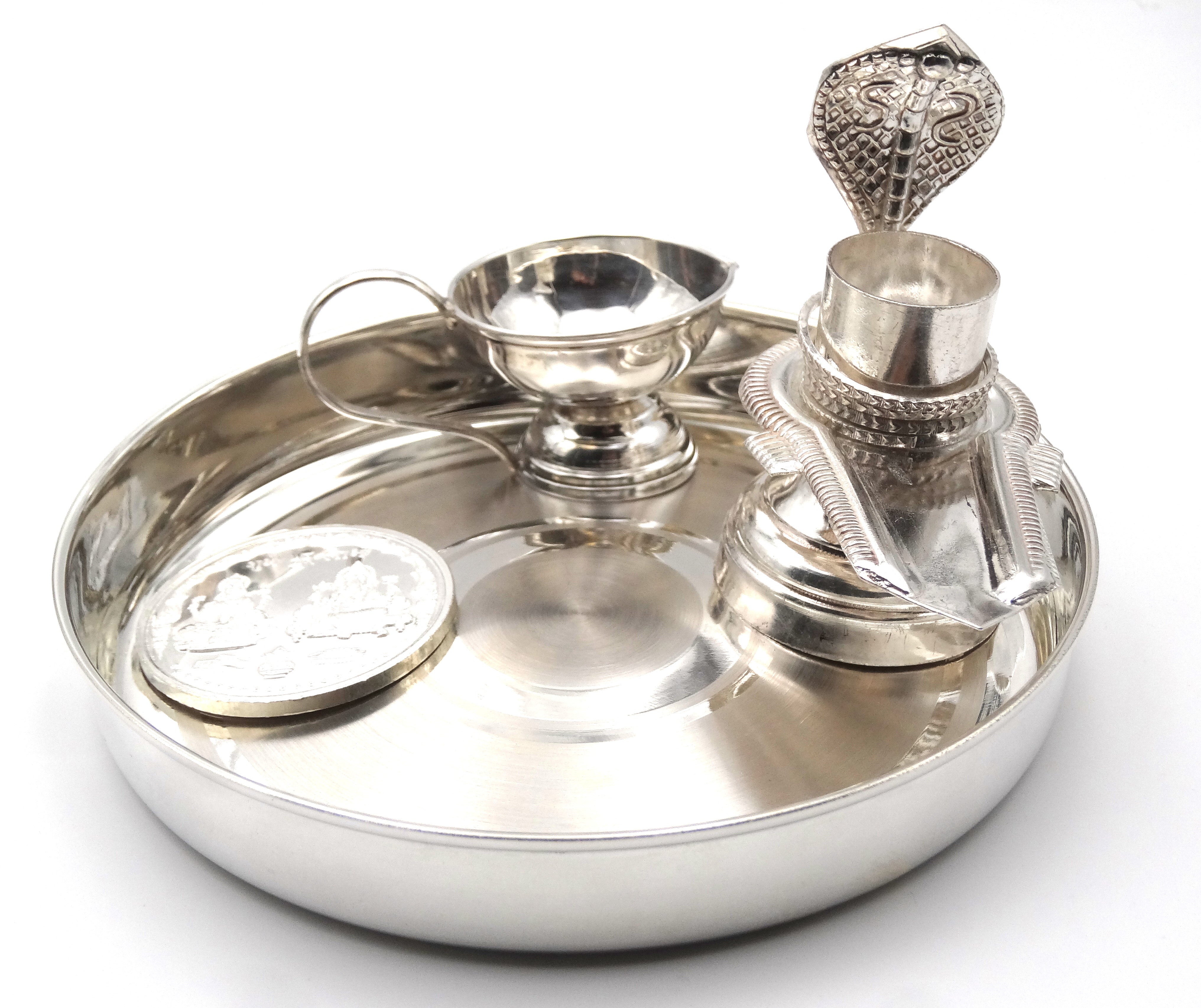 pure silver pooja thali