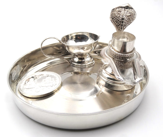 pure silver pooja thali