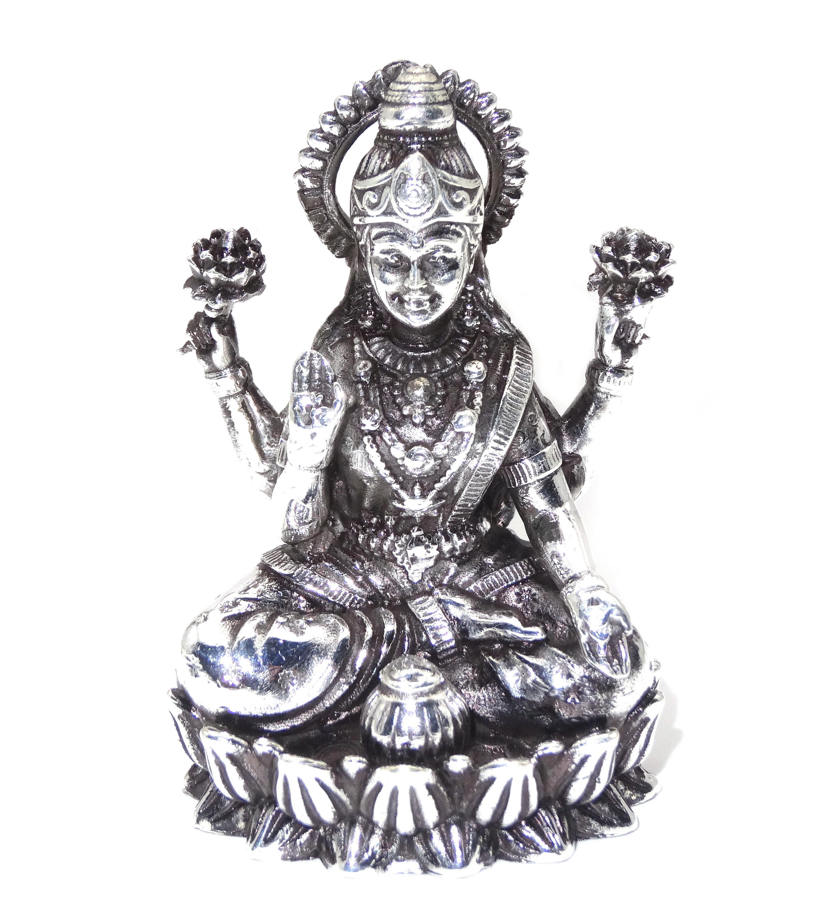 silver godess lakshmi, goddess lakshmi, pure silver lakshmi ji, pure silver lakshmi idol, diwali pooja items