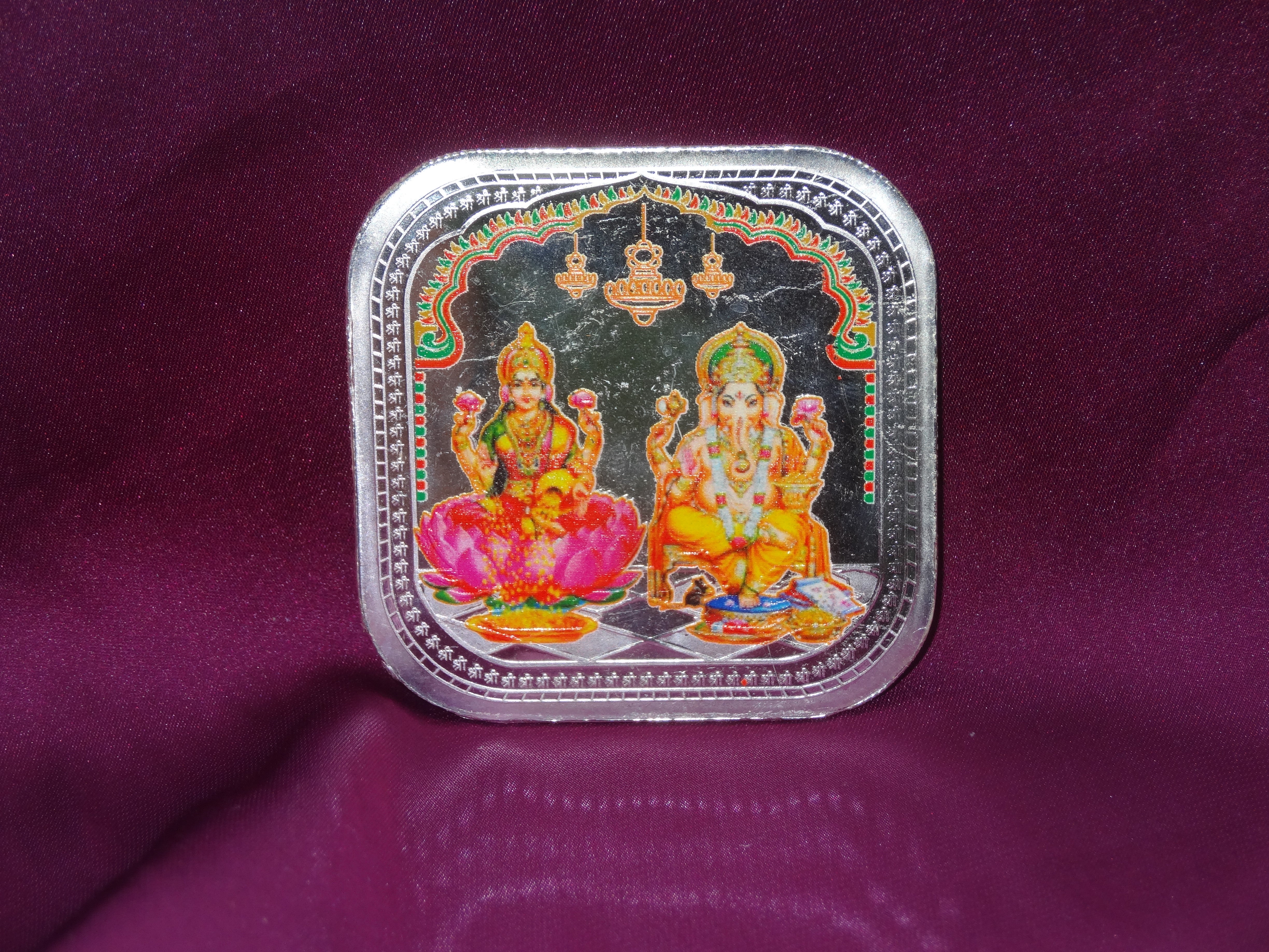 lakshmi ganesh silver coin