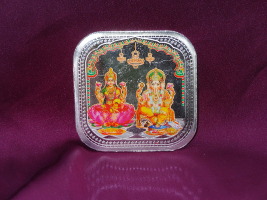 lakshmi ganesh silver coin