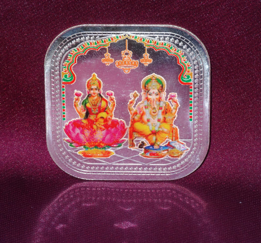 lakshmi ganesh silver coin