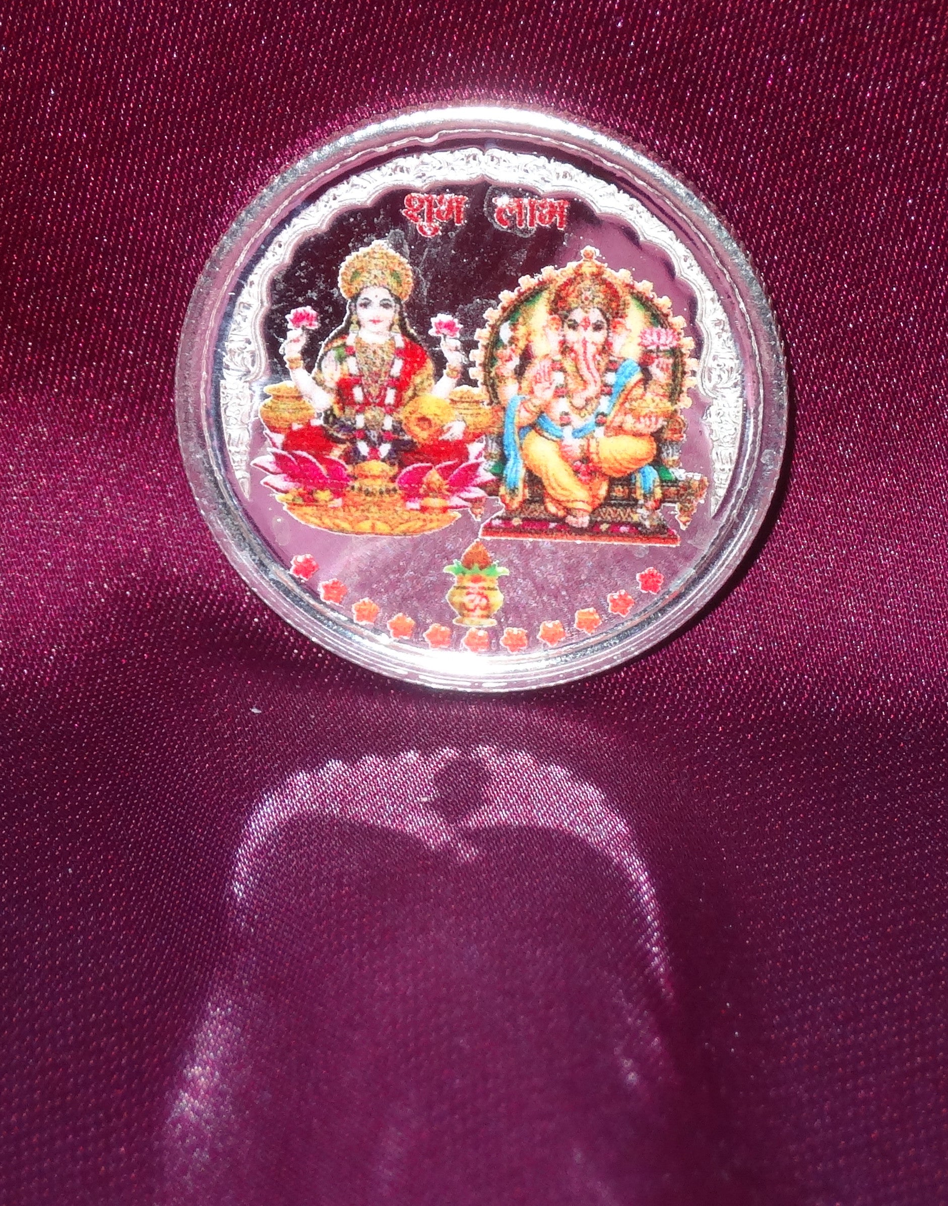 lakshmi ganesh silver coin