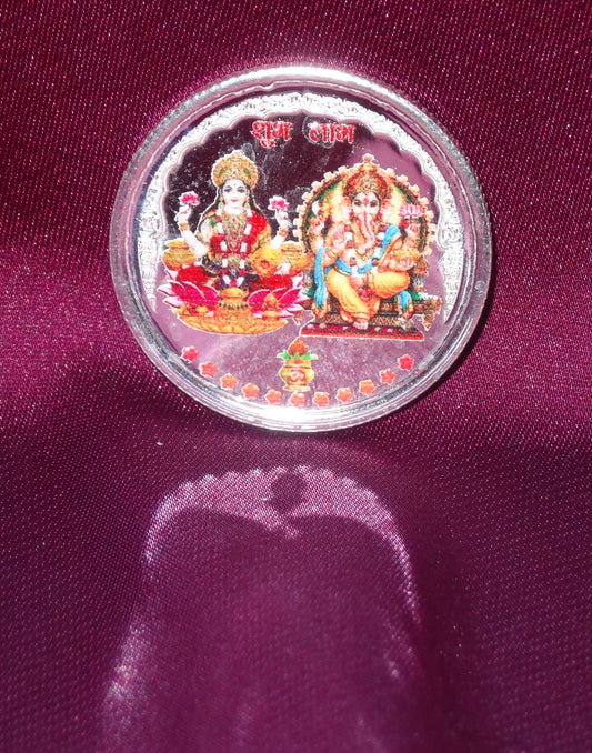 lakshmi ganesh silver coin