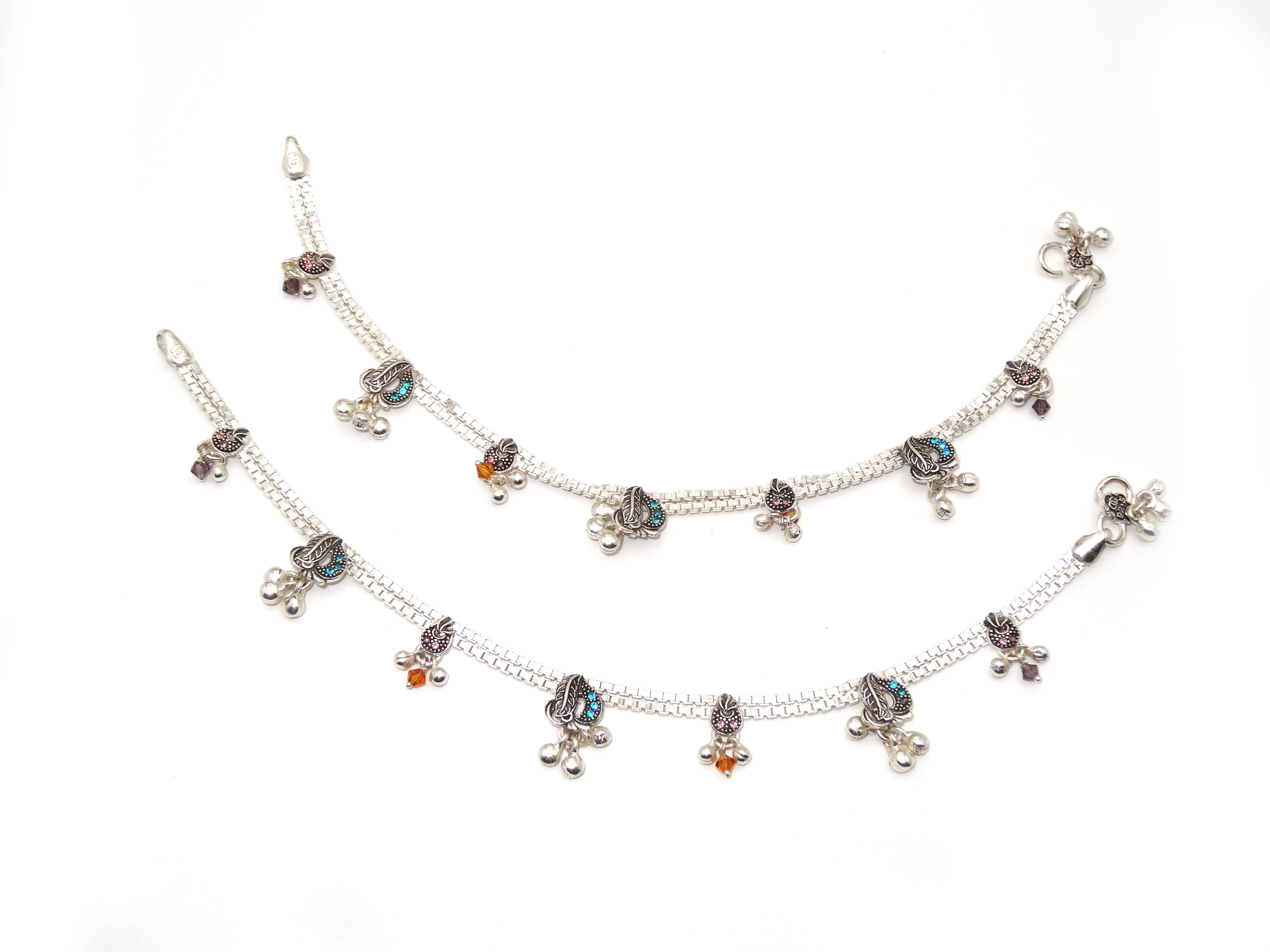 silver anklet top view