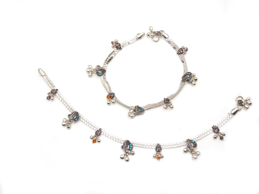 silver anklet front view