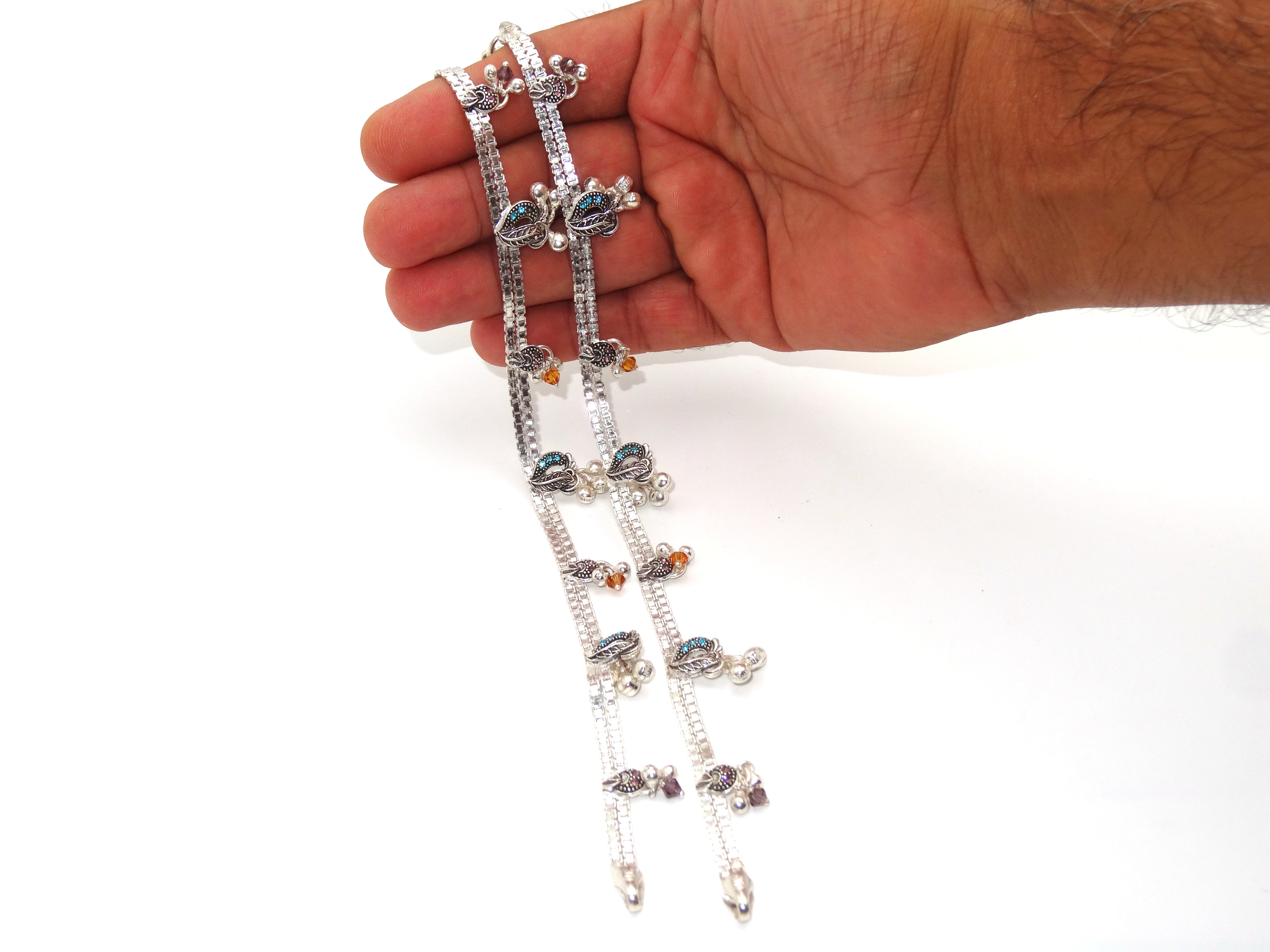 silver anklet 3D view