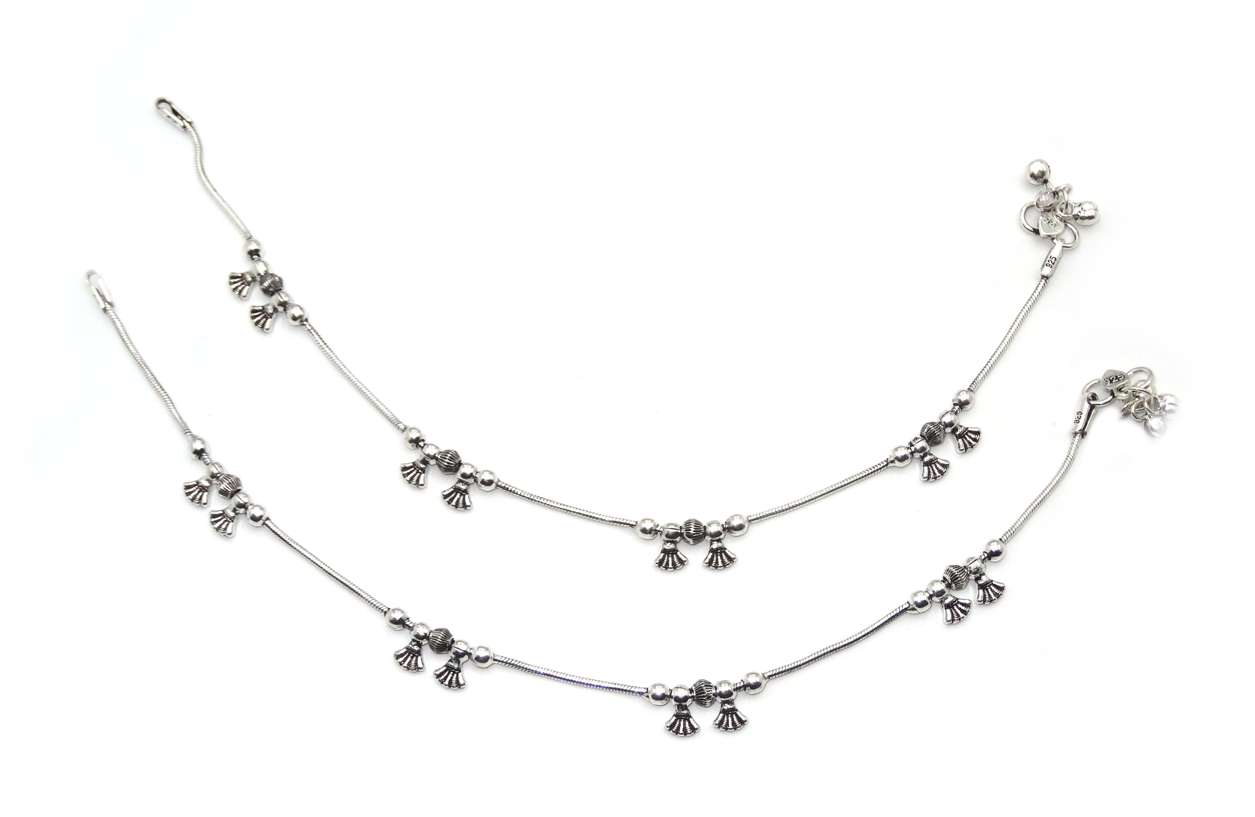 silver anklet top view