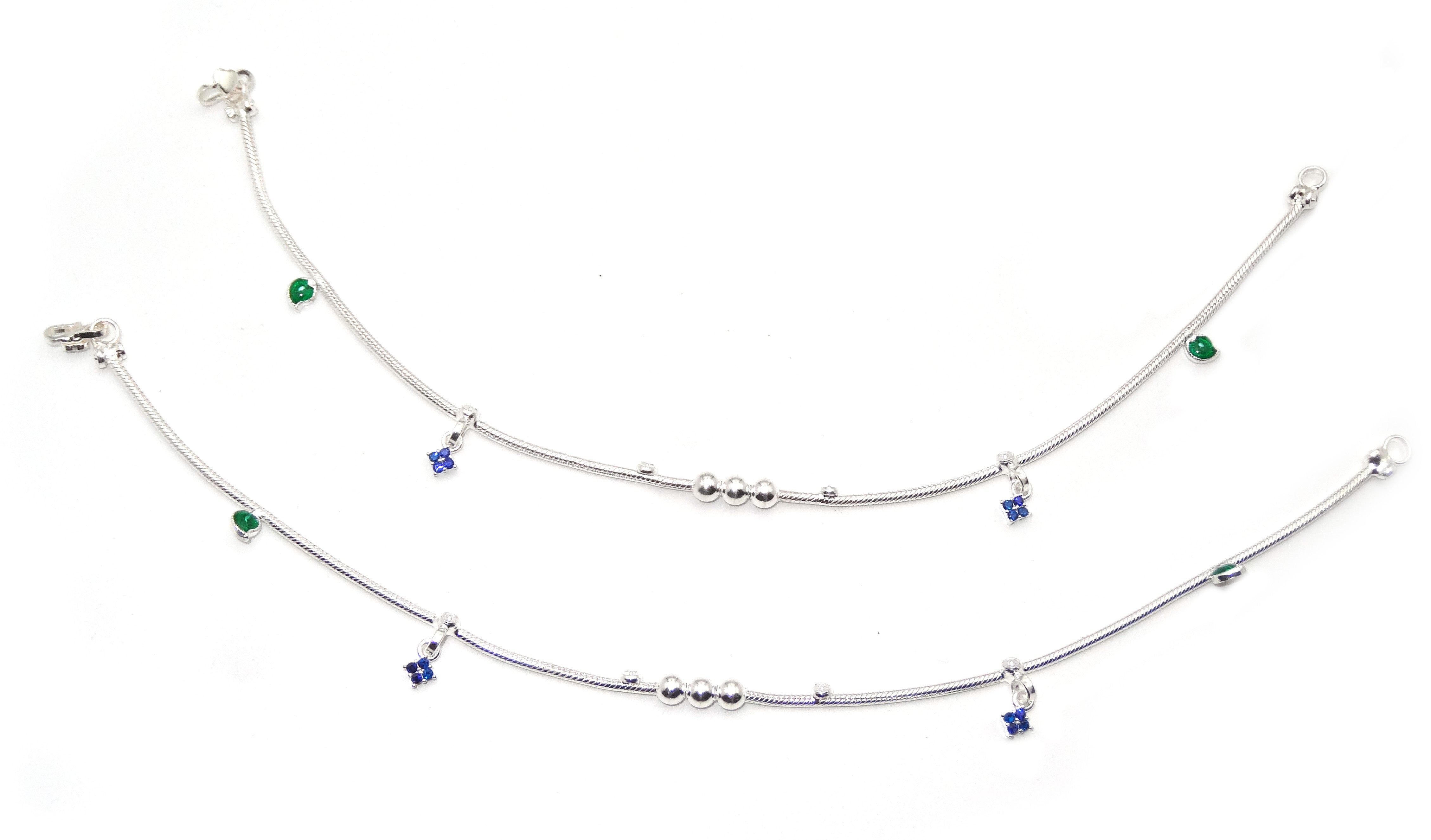 silver anklet top view