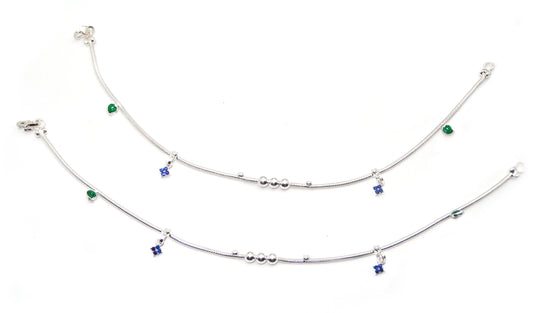silver anklet top view