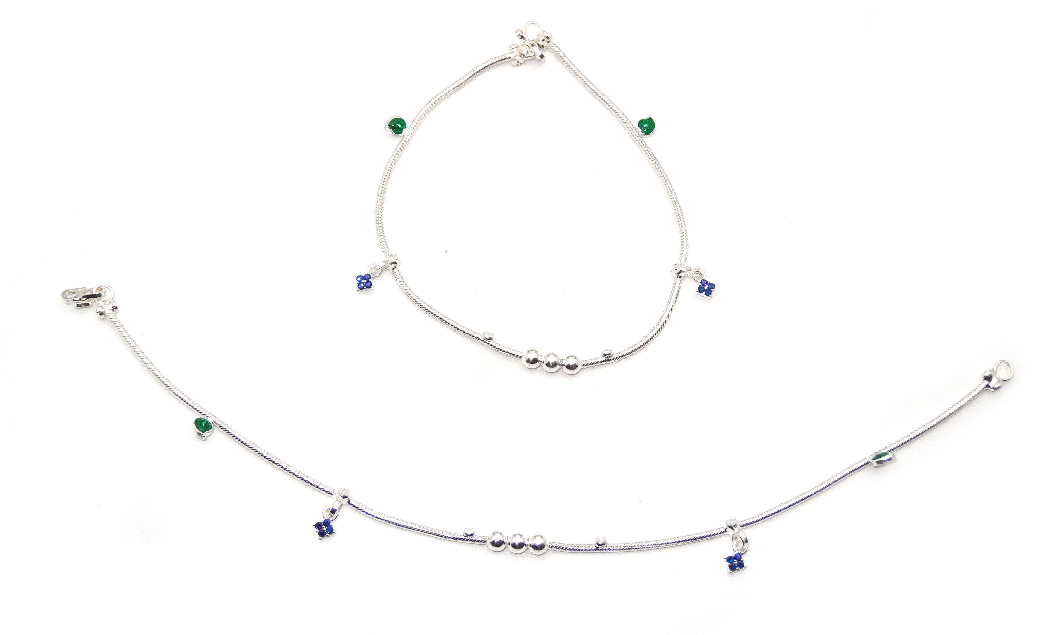 silver anklet front view