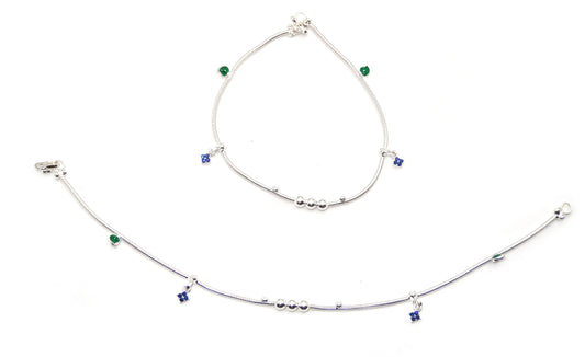 silver anklet front view