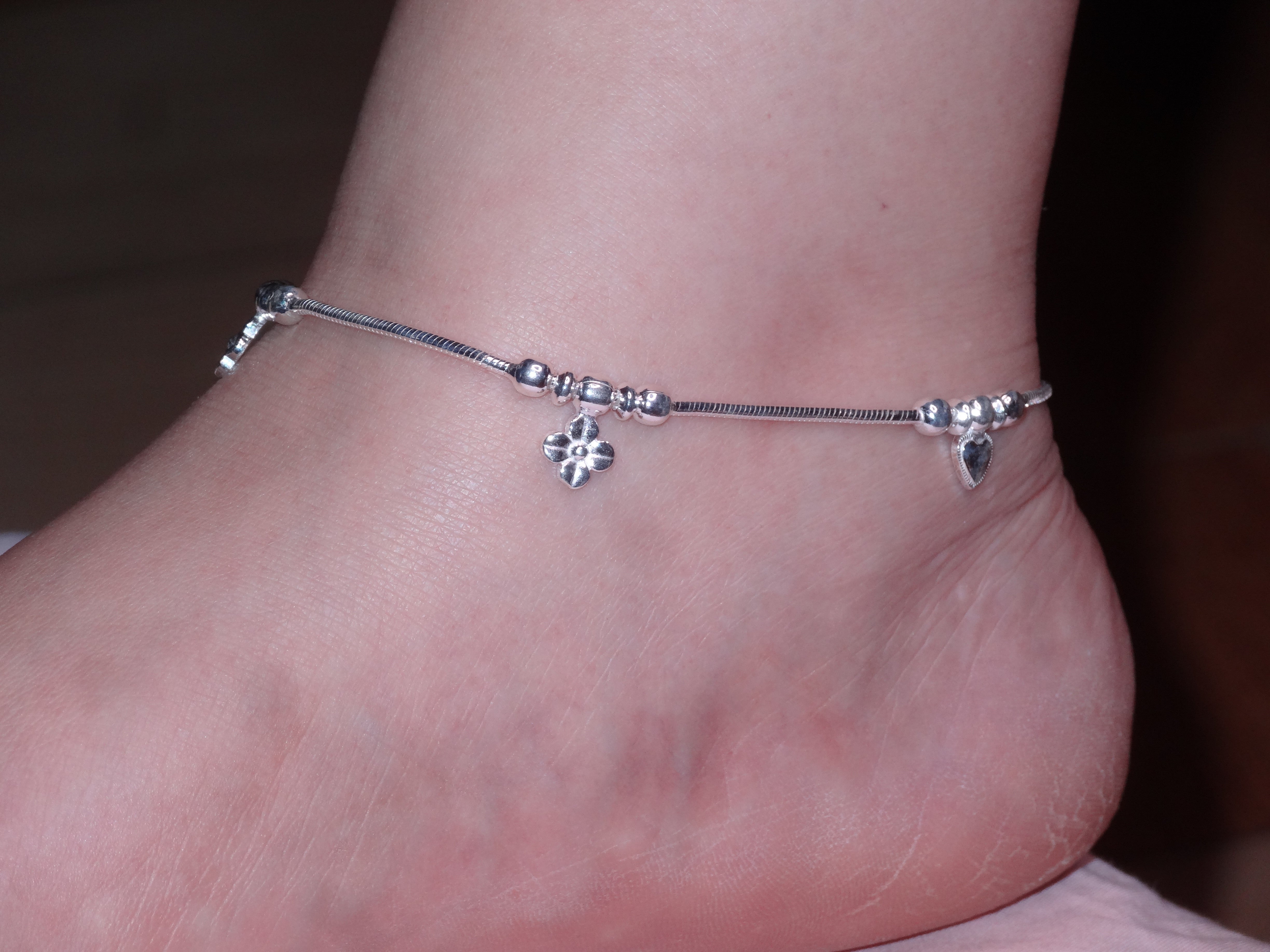 silver charms anklet