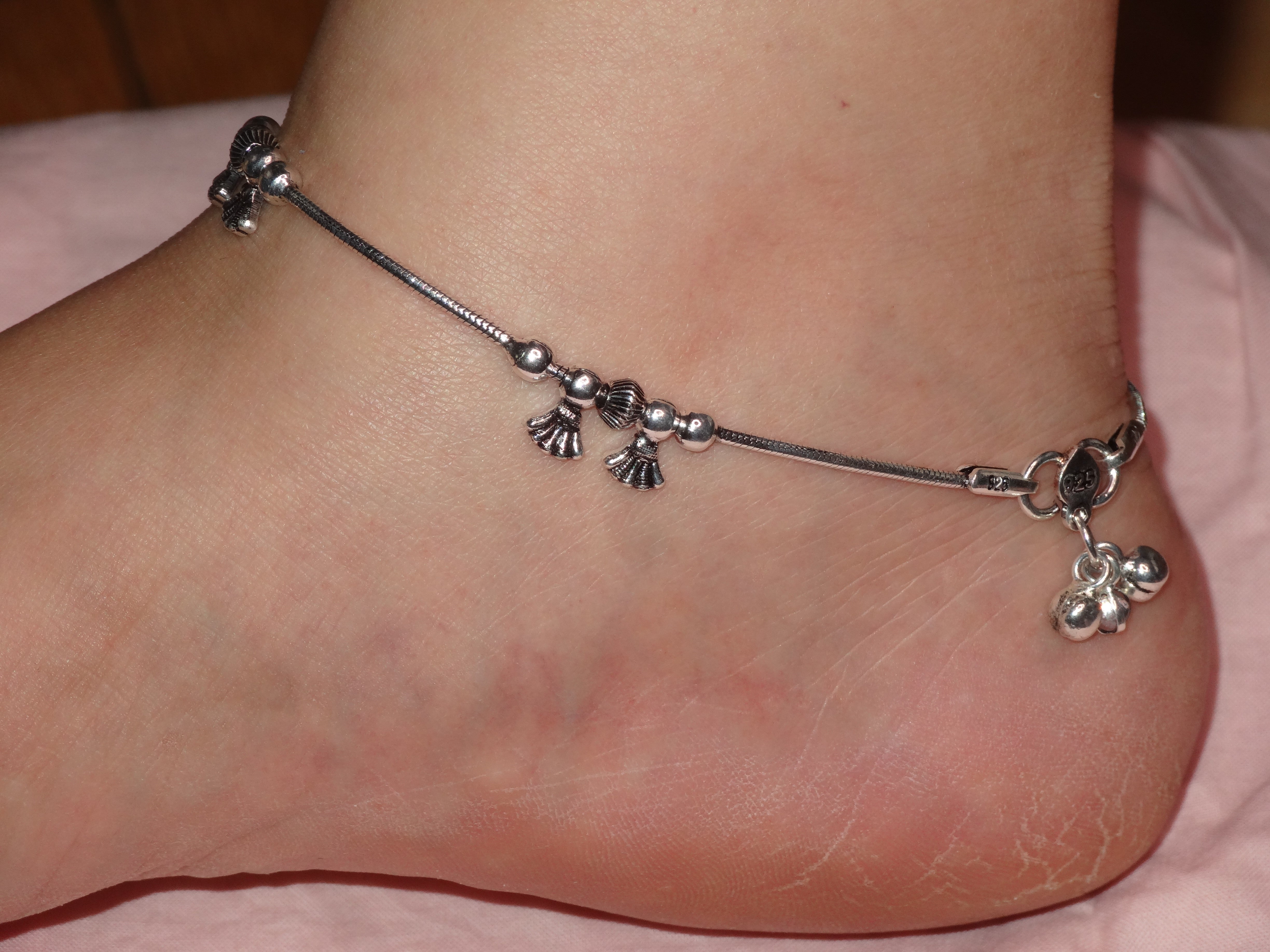 silver charms anklet