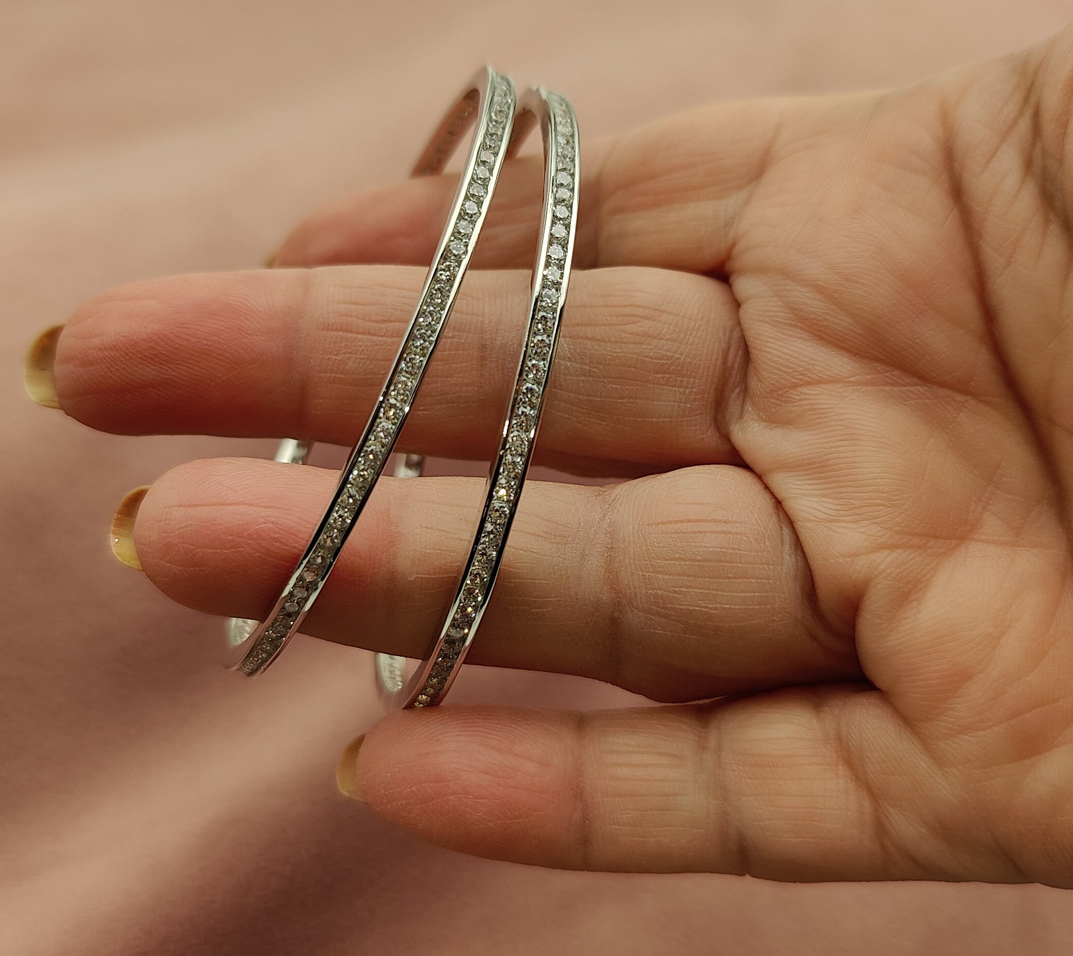 silver solitaire bangles