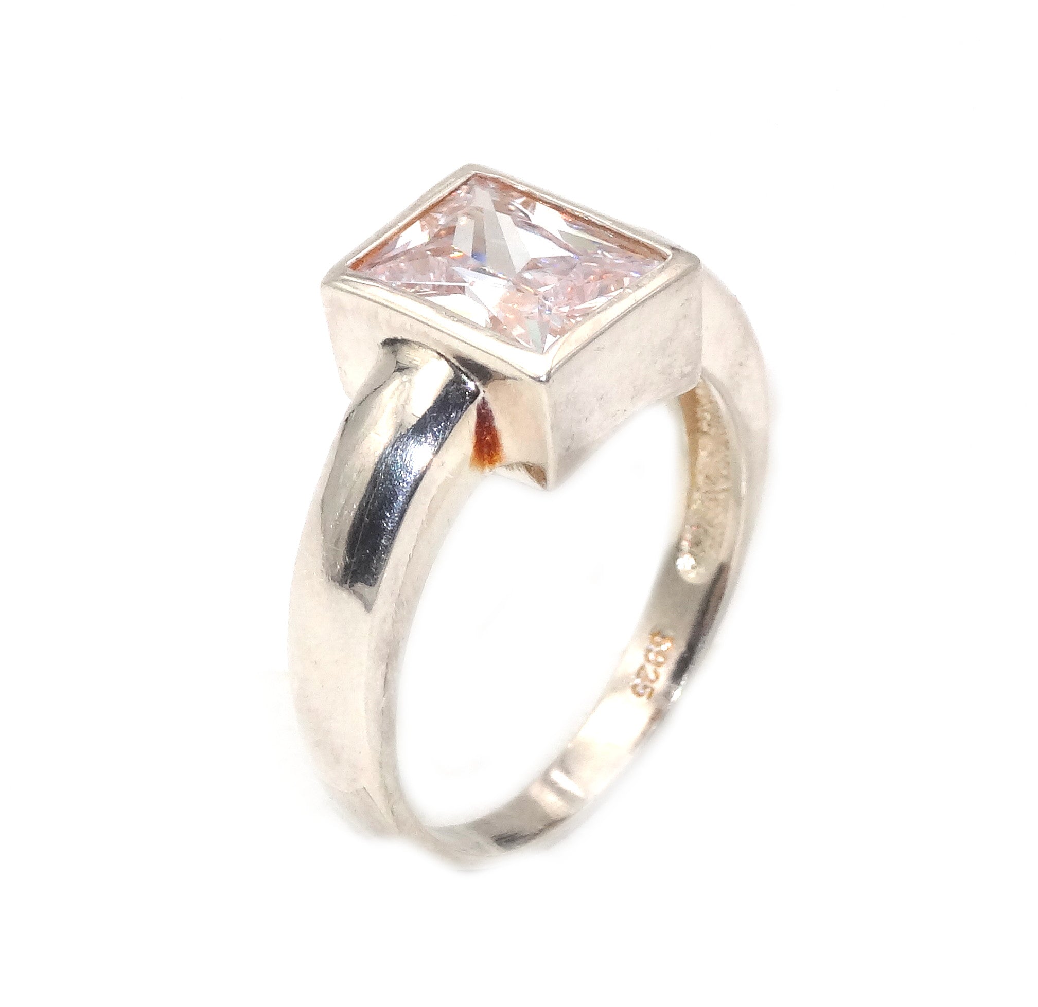 silver ring, silver solitaire ring, 925 ring, diamond ring, elegant ring