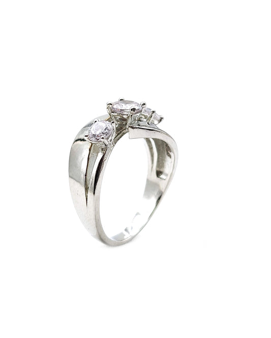 silver ring, silver solitaire ring, 925 ring, diamond ring, elegant ring