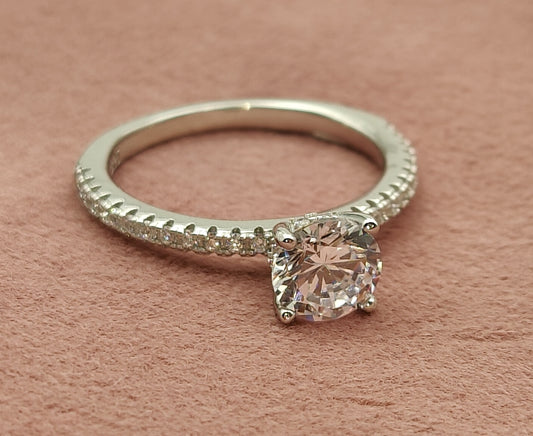 silver solitaire ring valentine ring sexy ring diamond ring