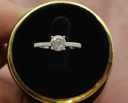 silver solitaire ring diamond ring