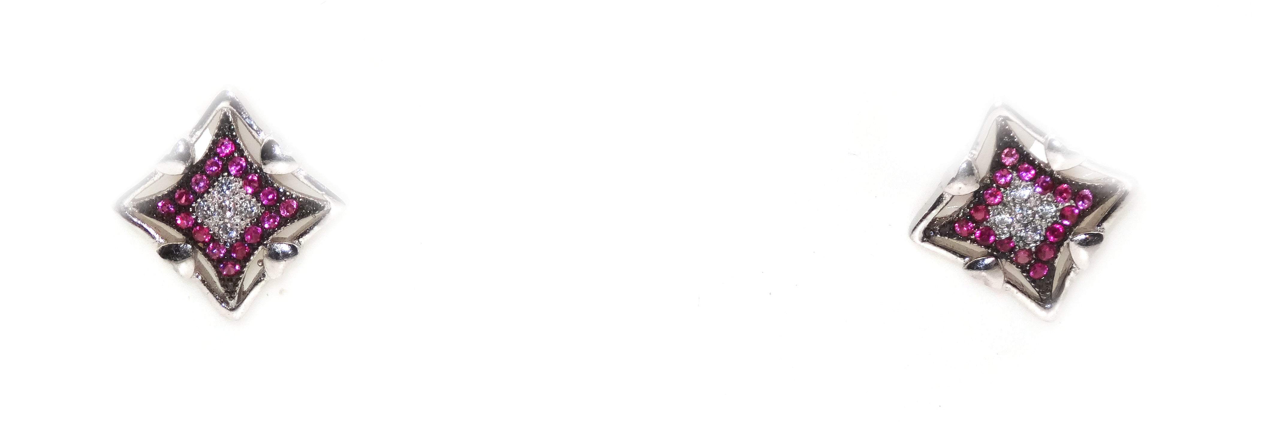 silver tops zircon tops pure silver earrings