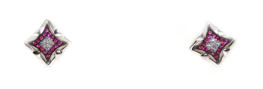 silver tops zircon tops pure silver earrings