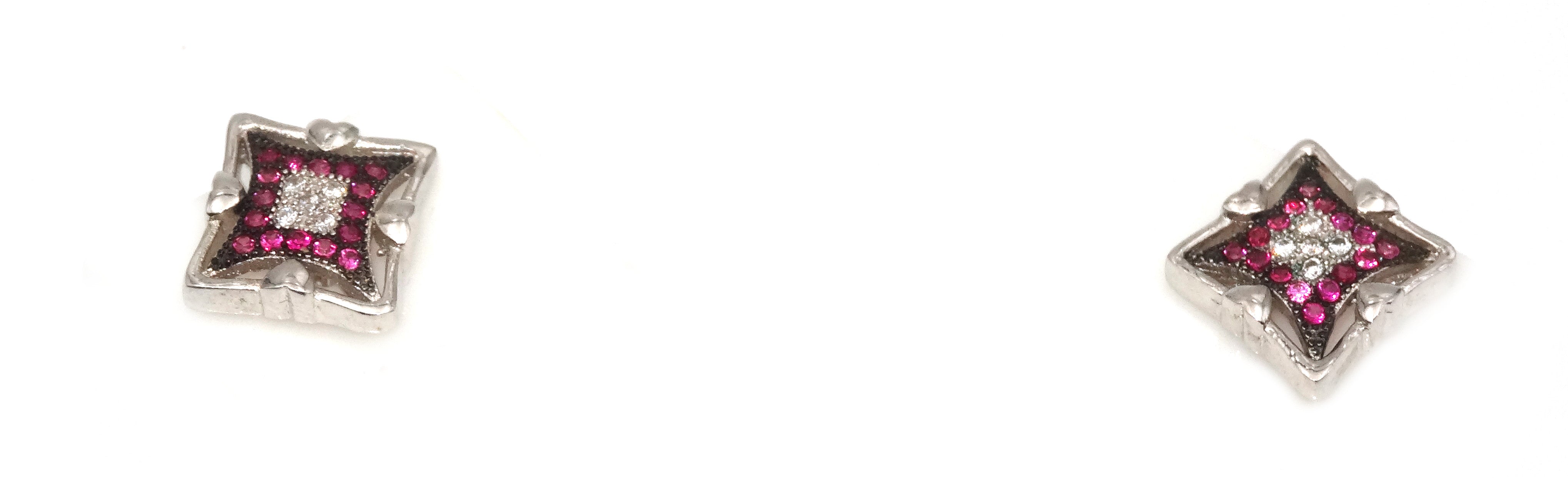 silver tops zircon tops pure silver earrings