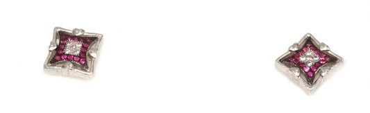 silver tops zircon tops pure silver earrings