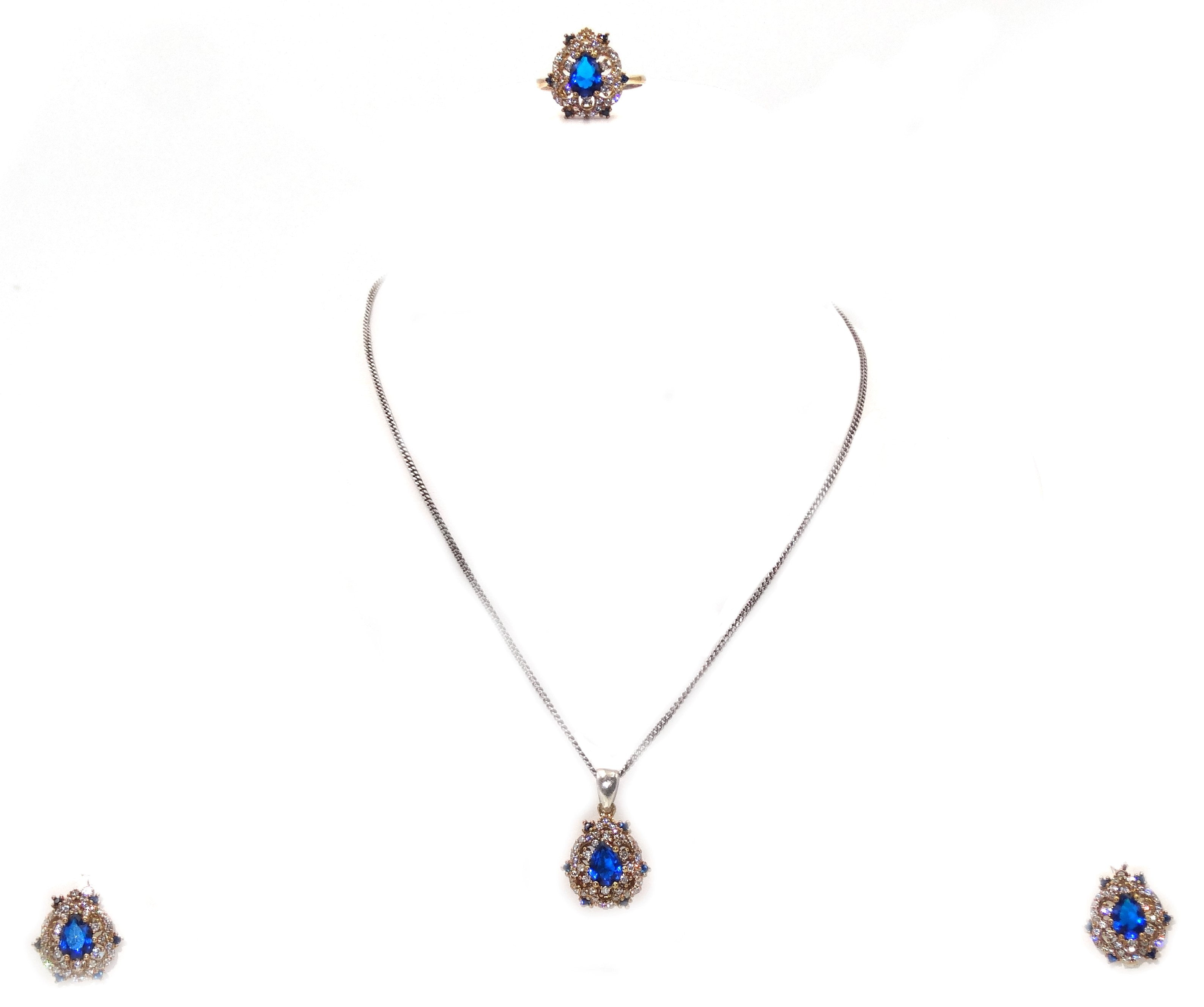 pendant set with earrings and ring