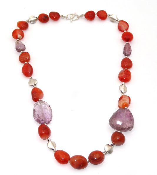 silver mala top view