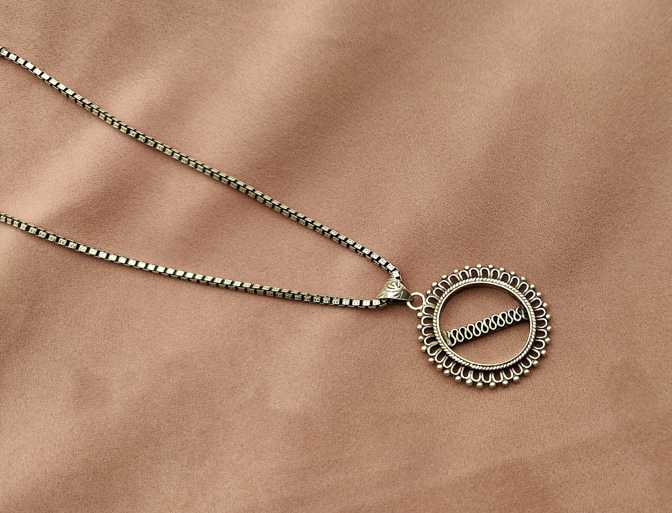 silver circle pendant