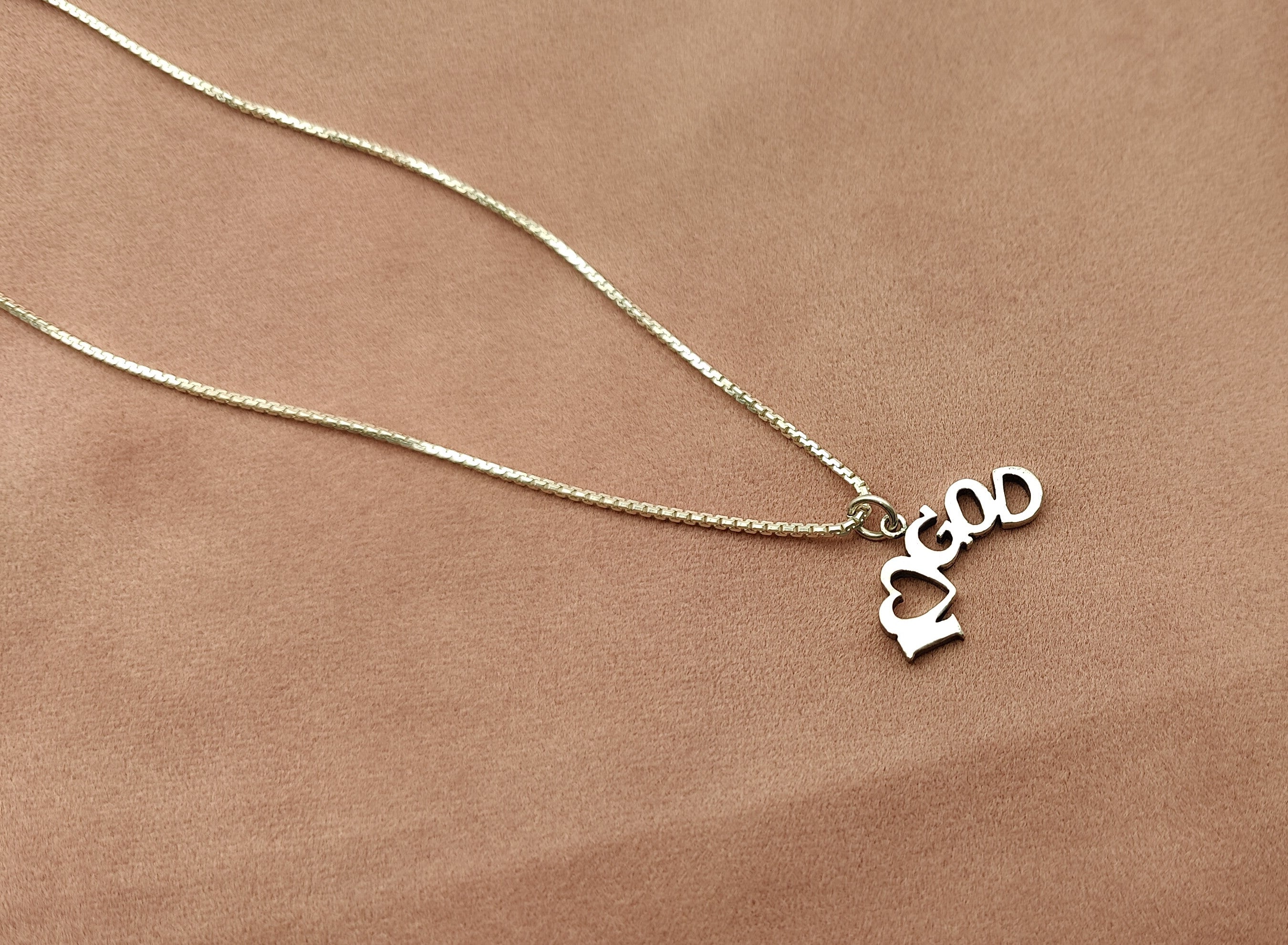 silver i love god pendant