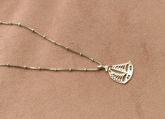 silver boat pendant