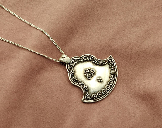 silver oxidised pendant